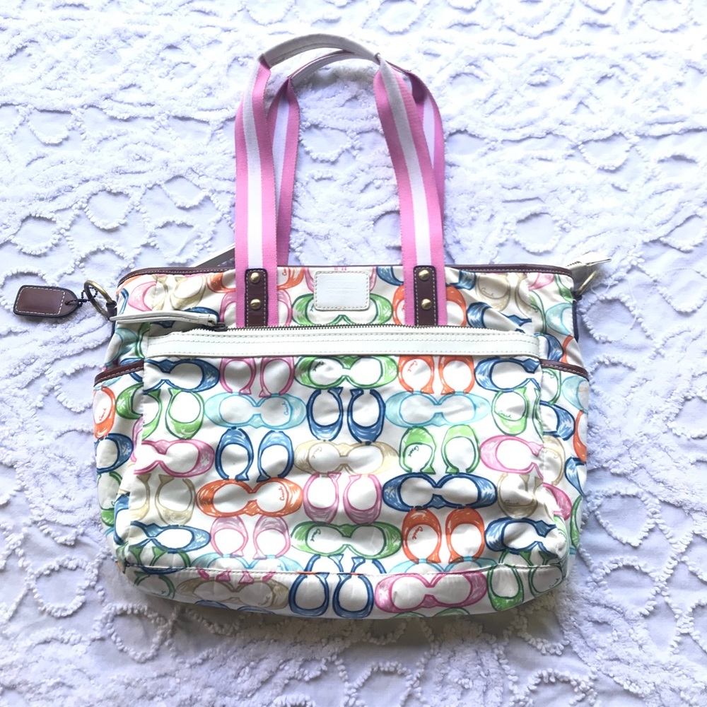 Coach Hamptons Scribble Tote Bag Large